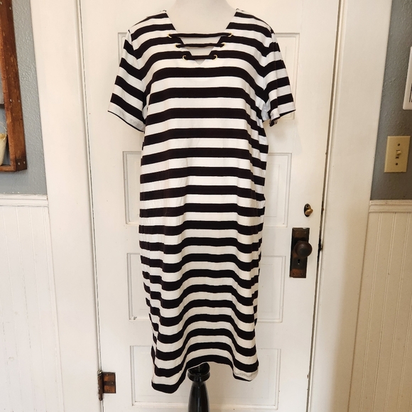 Michael Kors Striped Black and White Dress NWT - Picture 1 of 6